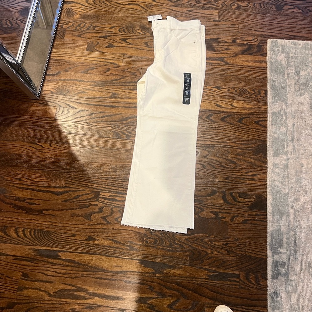 J. Crew Wide-Leg Crop Jeans in White